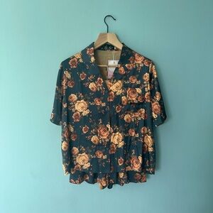 100% silk floral pajama set